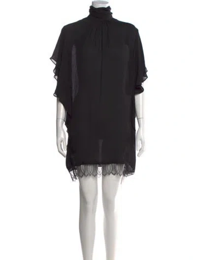 Pre-owned Tamara Mellon Silk Mini Dress In Black