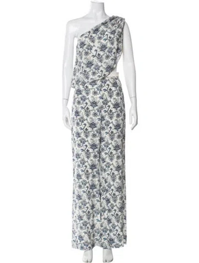 Pre-owned Tamara Mellon Silk Paisley Print Jumpsuit In Multi