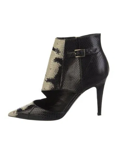 Pre-owned Tamara Mellon Snakeskin Animal Print Boots In Black