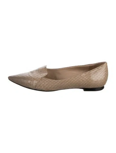 Pre-owned Tamara Mellon Snakeskin Animal Print Flats In Multicolor