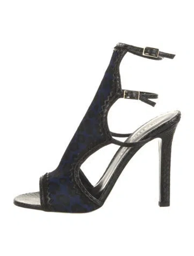 Pre-owned Tamara Mellon Snakeskin Sandals In Blue