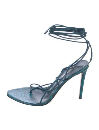 Pre-owned Tamara Mellon Snakeskin Sandals In Blue