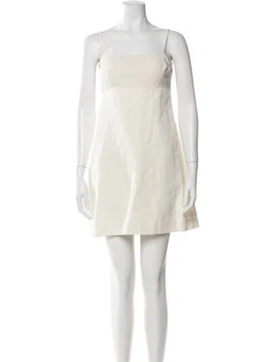 Pre-owned Tamara Mellon Square Neckline Mini Dress In Neutral