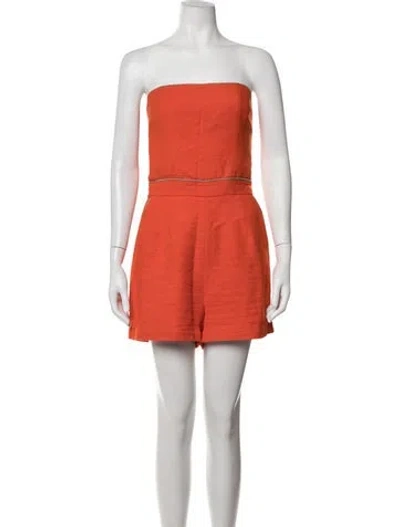 Pre-owned Tamara Mellon Strapless Romper In Orange