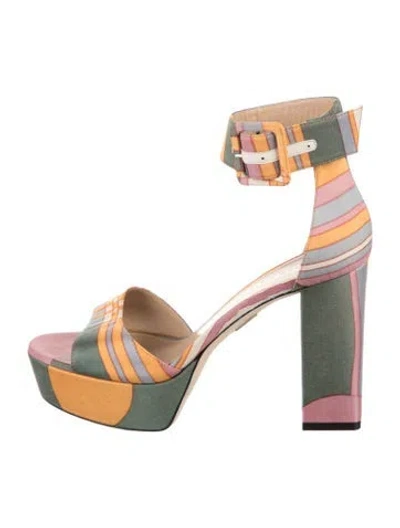 Pre-owned Tamara Mellon Striped Sandals In Multi
