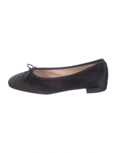 Pre-owned Tamara Mellon Suede Ballet Flats In Blue