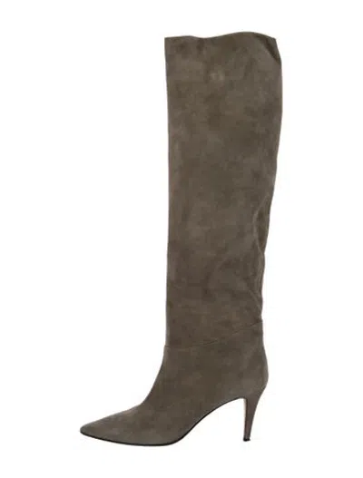 Pre-owned Tamara Mellon Suede Boots In Green