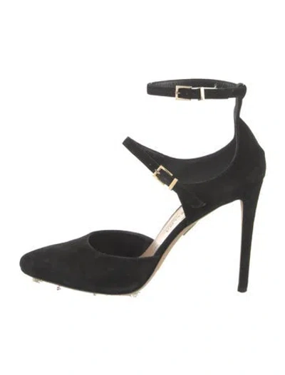 Pre-owned Tamara Mellon Suede D'orsay Pumps In Black