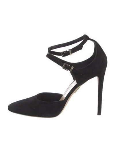 Pre-owned Tamara Mellon Suede D'orsay Pumps In Black