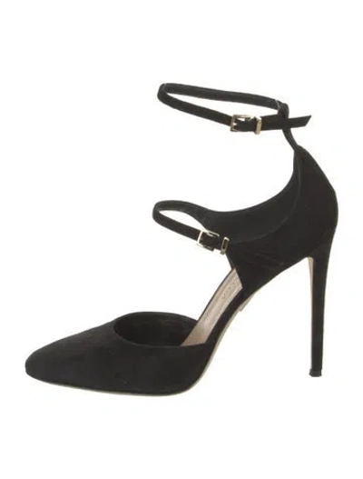 Pre-owned Tamara Mellon Suede D'orsay Pumps In Black