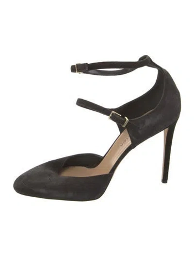Pre-owned Tamara Mellon Suede D'orsay Pumps In Black