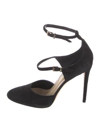 Pre-owned Tamara Mellon Suede D'orsay Pumps In Black