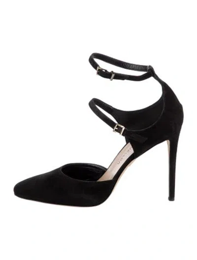 Pre-owned Tamara Mellon Suede D'orsay Pumps In Black