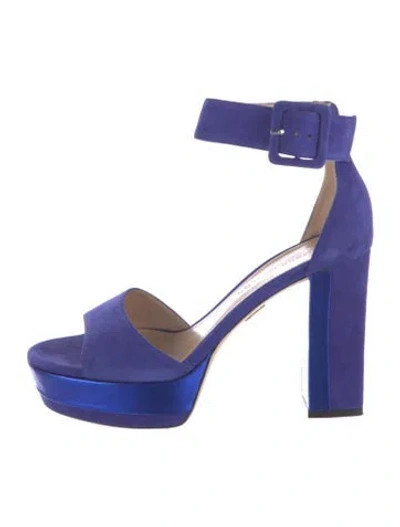 Pre-owned Tamara Mellon Suede D'orsay Pumps In Blue