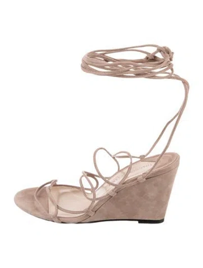 Pre-owned Tamara Mellon Suede Gladiator Sandals In Neutral