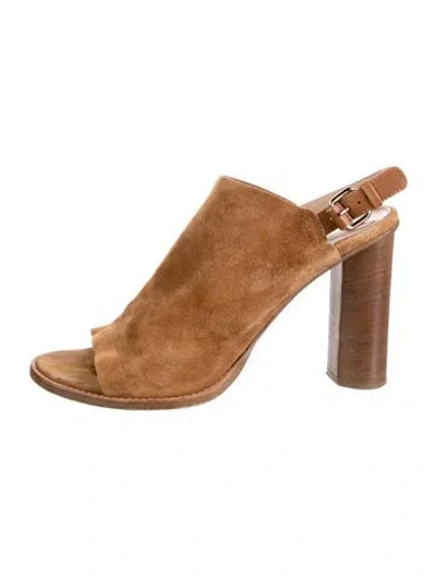 Pre-owned Tamara Mellon Suede Leather Trim Embellishment Sandals In Neutrals