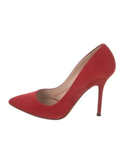 Pre-owned Tamara Mellon Suede Pumps In Red