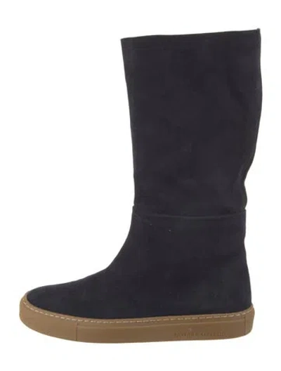 Pre-owned Tamara Mellon Suede Rain Boots In Blue