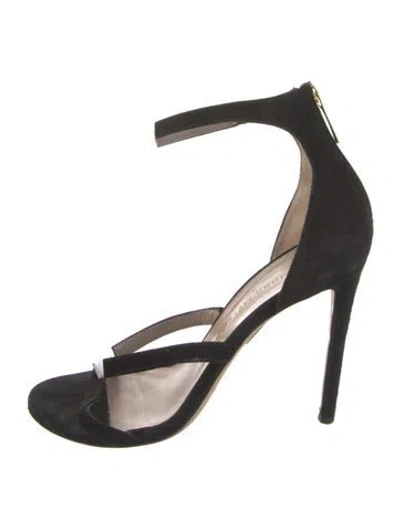 Pre-owned Tamara Mellon Suede Sandals In Black