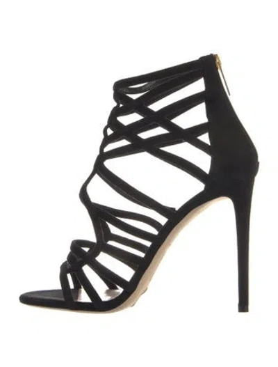 Pre-owned Tamara Mellon Suede Sandals In Black
