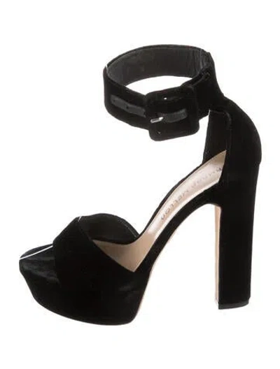 Pre-owned Tamara Mellon Suede Sandals In Black