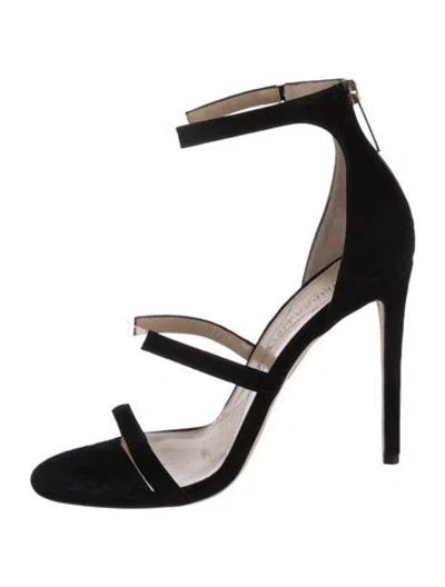 Pre-owned Tamara Mellon Suede Sandals In Black