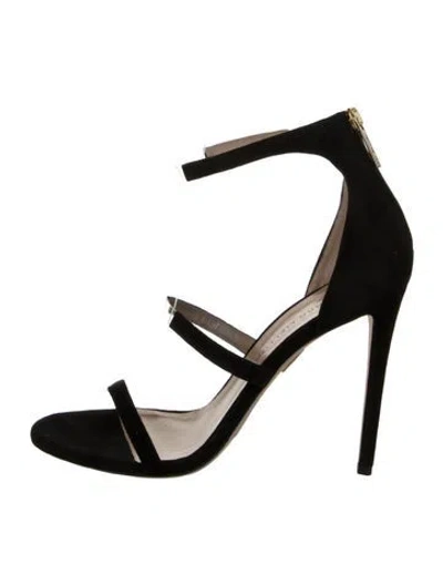 Pre-owned Tamara Mellon Suede Sandals In Black