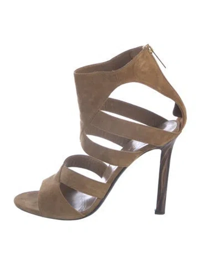 Pre-owned Tamara Mellon Suede Sandals In Brown