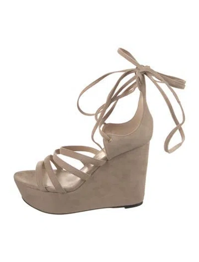 Pre-owned Tamara Mellon Suede Sandals In Neutrals