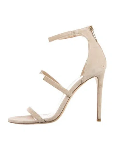 Pre-owned Tamara Mellon Suede Sandals In Neutrals