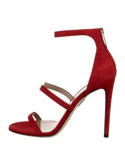 Pre-owned Tamara Mellon Suede Sandals In Red
