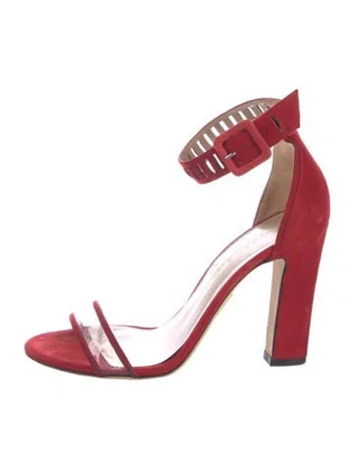 Pre-owned Tamara Mellon Suede Sandals In Red