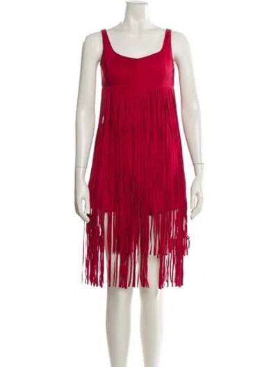 Pre-owned Tamara Mellon Suede Scoop Neck Romper In Red