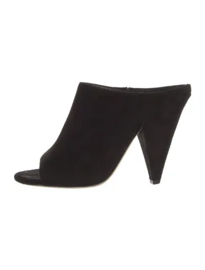 Pre-owned Tamara Mellon Suede Slides In Black