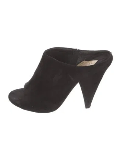 Pre-owned Tamara Mellon Suede Slides In Black