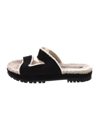 Pre-owned Tamara Mellon Suede Slides In Black