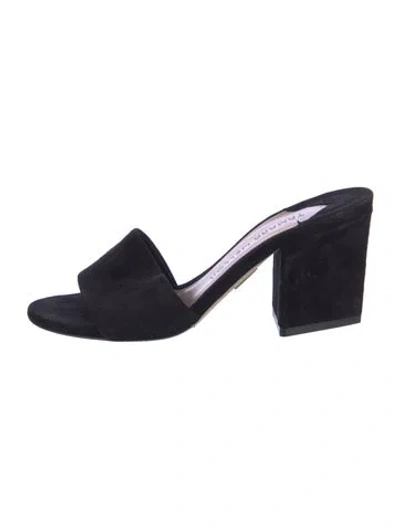 Pre-owned Tamara Mellon Suede Slides In Black