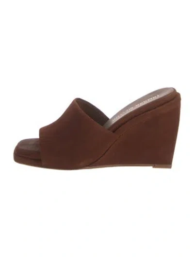 Pre-owned Tamara Mellon Suede Slides In Brown