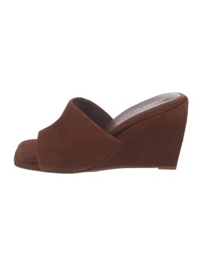 Pre-owned Tamara Mellon Suede Slides In Brown