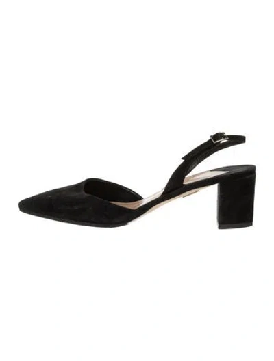 Pre-owned Tamara Mellon Suede Slingback Pumps In Black