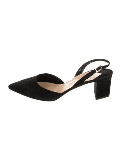 Pre-owned Tamara Mellon Suede Slingback Pumps In Black