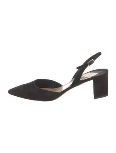 Pre-owned Tamara Mellon Suede Slingback Pumps In Black