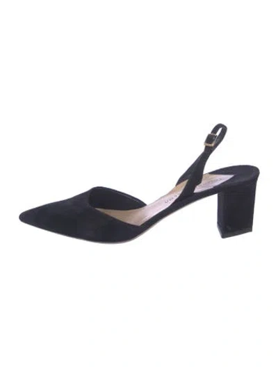 Pre-owned Tamara Mellon Suede Slingback Pumps In Black