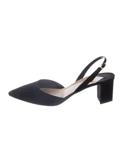 Pre-owned Tamara Mellon Suede Slingback Pumps In Blue