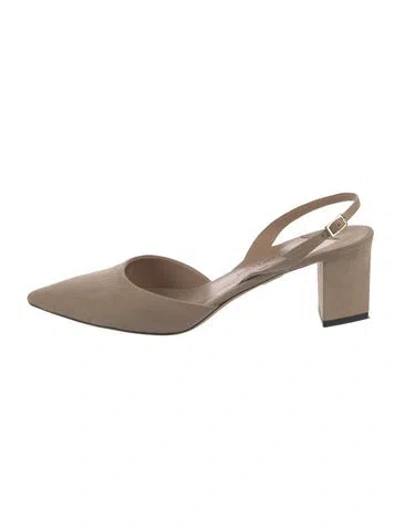 Pre-owned Tamara Mellon Suede Slingback Pumps In Neutrals
