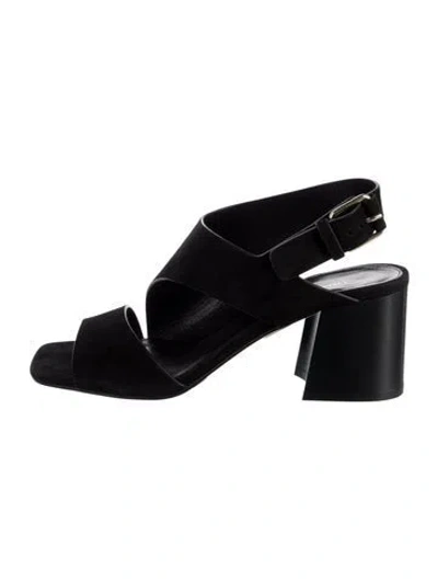 Pre-owned Tamara Mellon Suede Slingback Sandals In Black