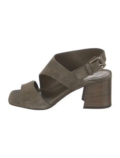 Pre-owned Tamara Mellon Suede Slingback Sandals In Green