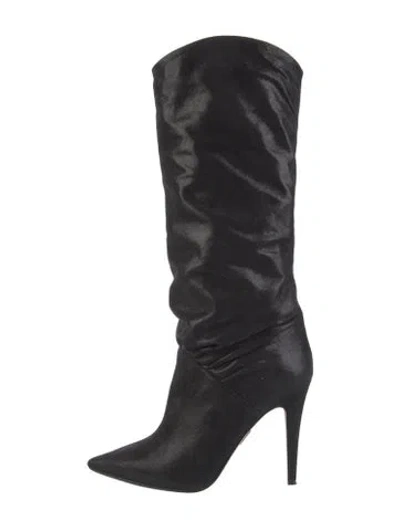 Pre-owned Tamara Mellon Suede Slouch Boots In Black