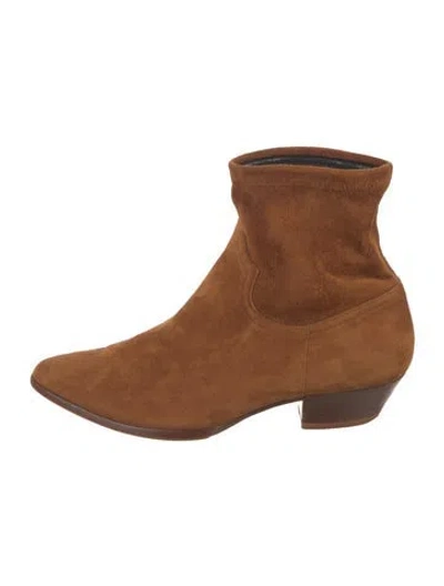 Pre-owned Tamara Mellon Suede Slouch Boots In Brown