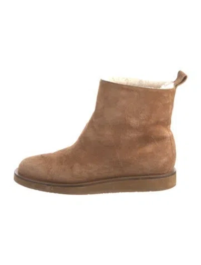 Pre-owned Tamara Mellon Suede Slouch Boots In Brown